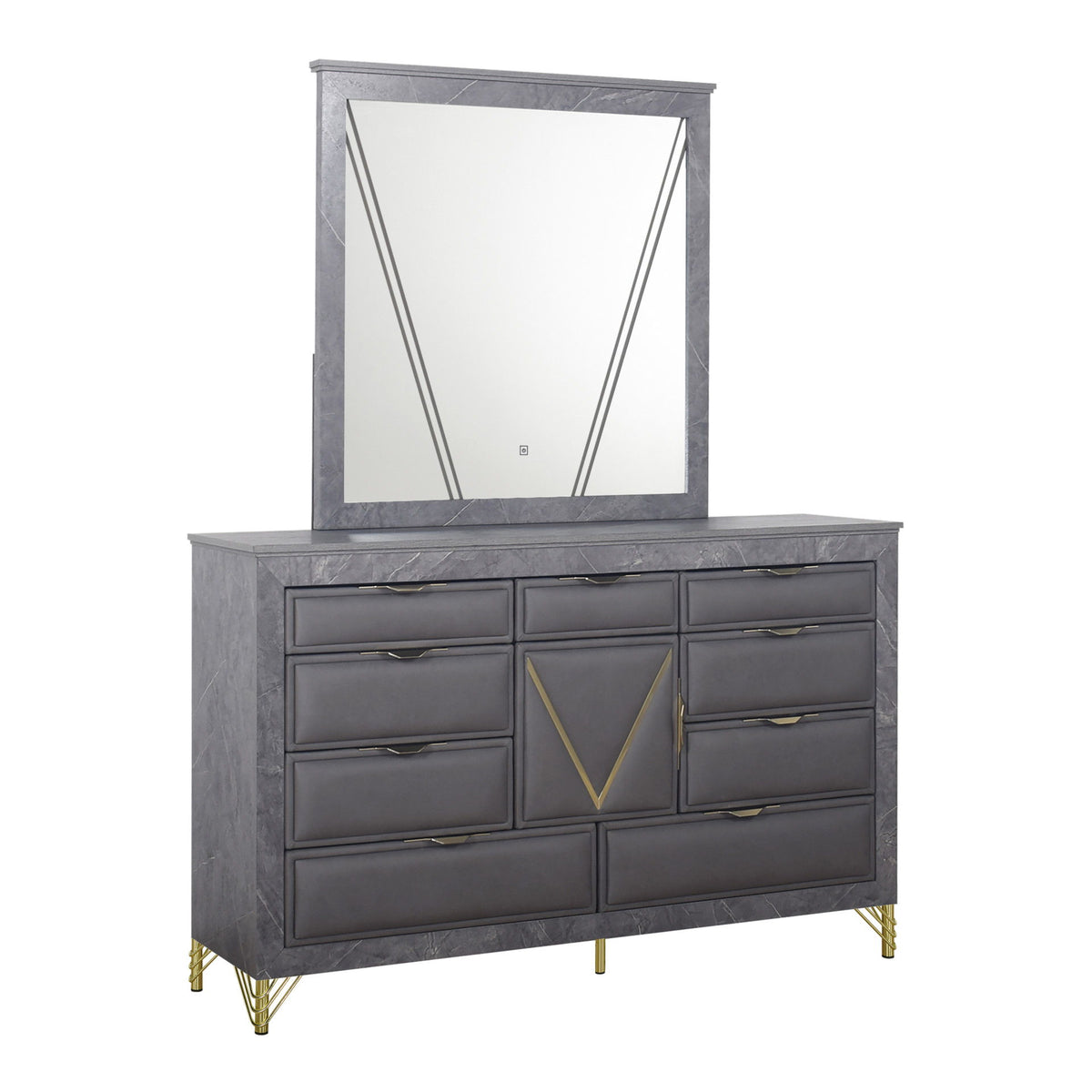 Symmetry - Lighted Mirror - Charcoal