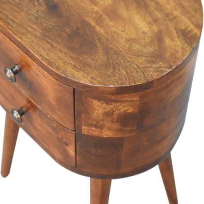 Mini Rounded Nightstand - Chestnut