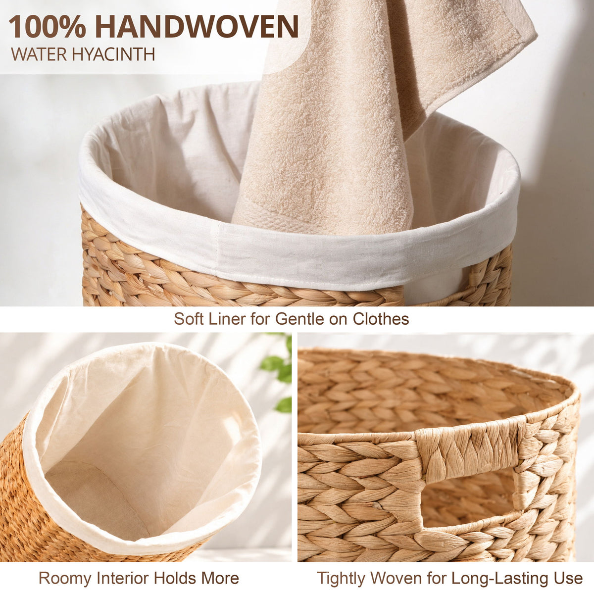 Ludmila - Full Oval Laundry Hamper - Light Brown