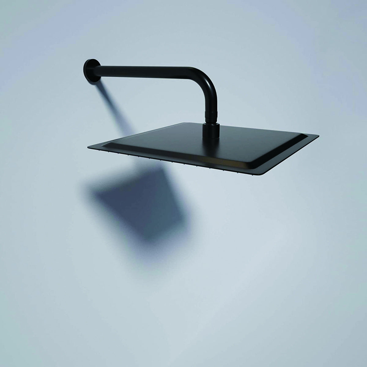 16" Shower Arm With Flange, Stainless Steel, Rust Resistant Design - Matte Black