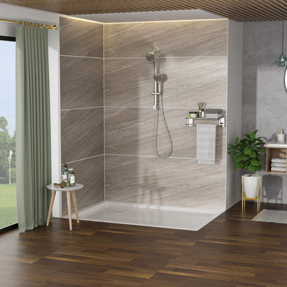 Multi Function Dual Shower Head System With 4.7" Rain Showerhead And Adjustable Slide Bar In - Brushed Nickel