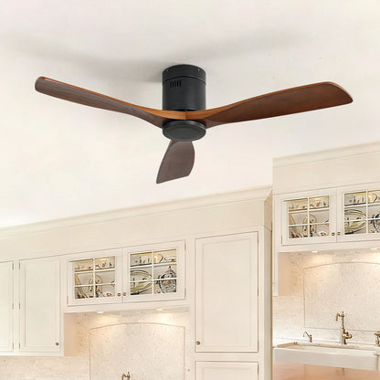 Low Profile Ceiling Fan DC, 3 Blade, Noiseless Reversible Motor, Remote Control