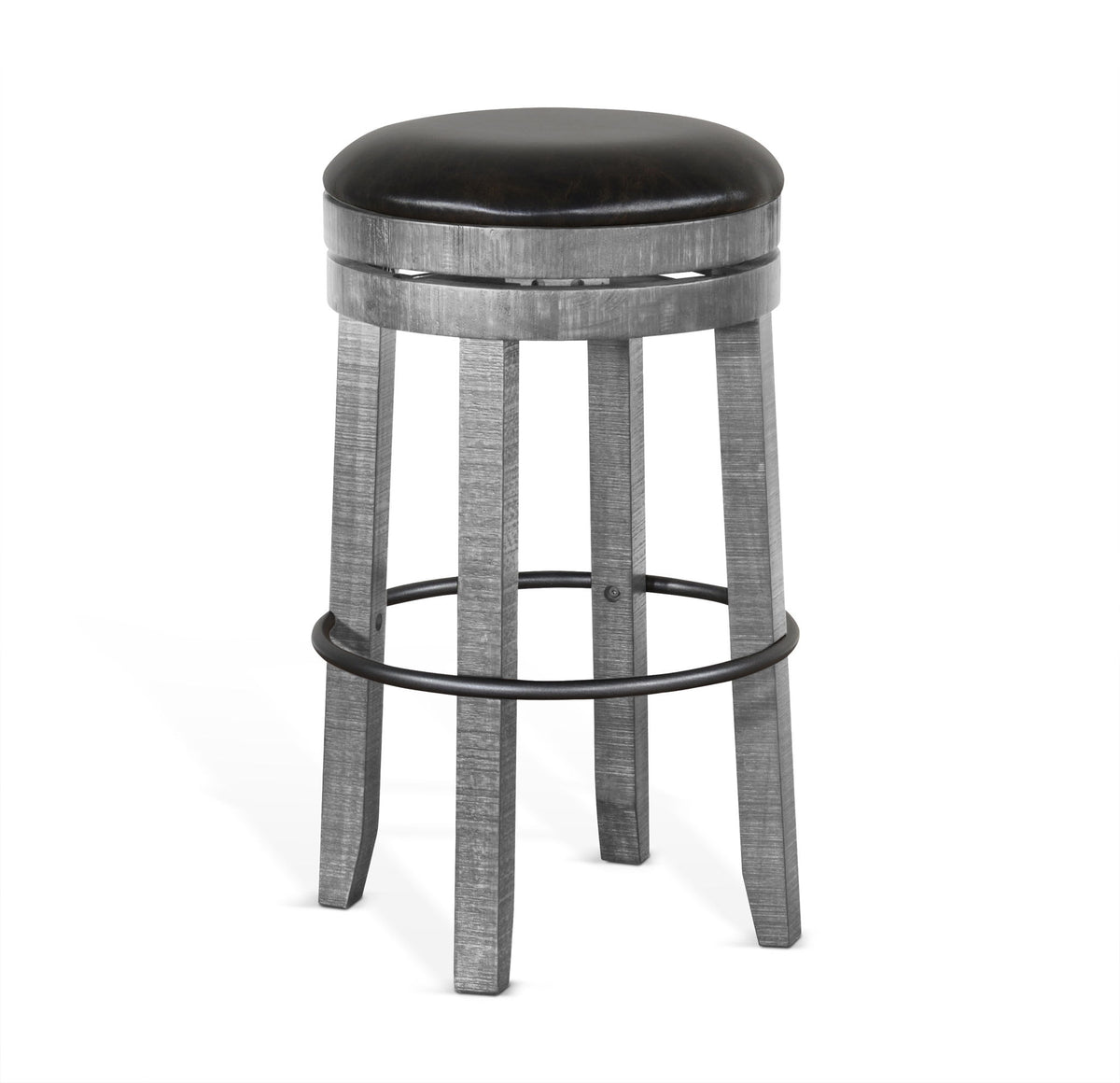 Alpine - Bar Swivel Stool, Cushion Seat (Set of 2) - Gray