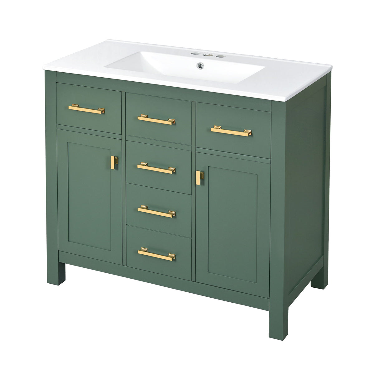 Bathroom Vanity With Sink Combo Set, Modern Bathroom Cabinet With 4 Drawers