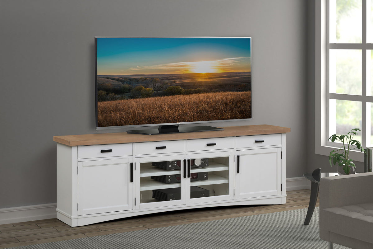 Americana Modern - TV Console with Hutch and LED Lights