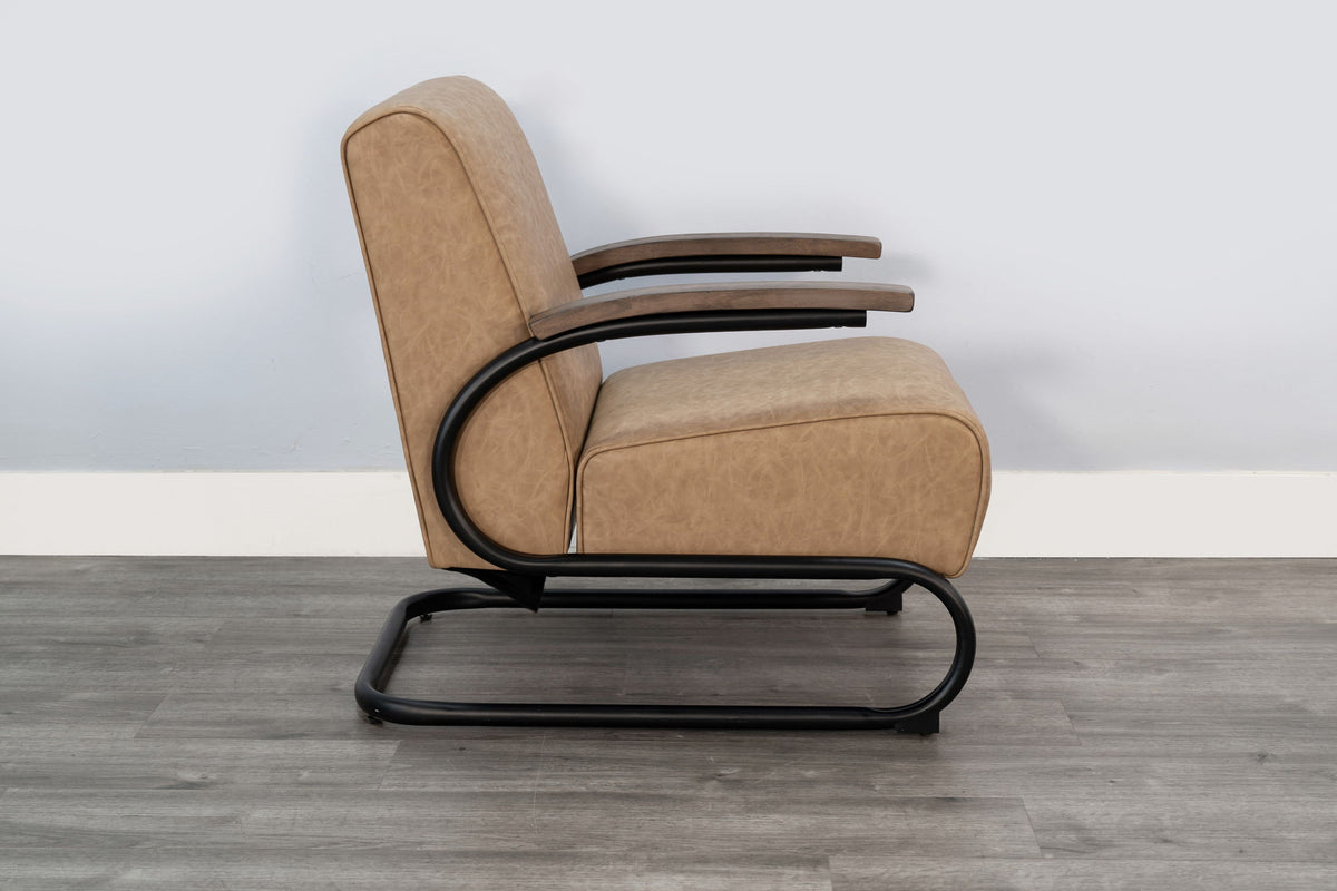 Nash Modern - Industrial Accent Chair With Metal Frame