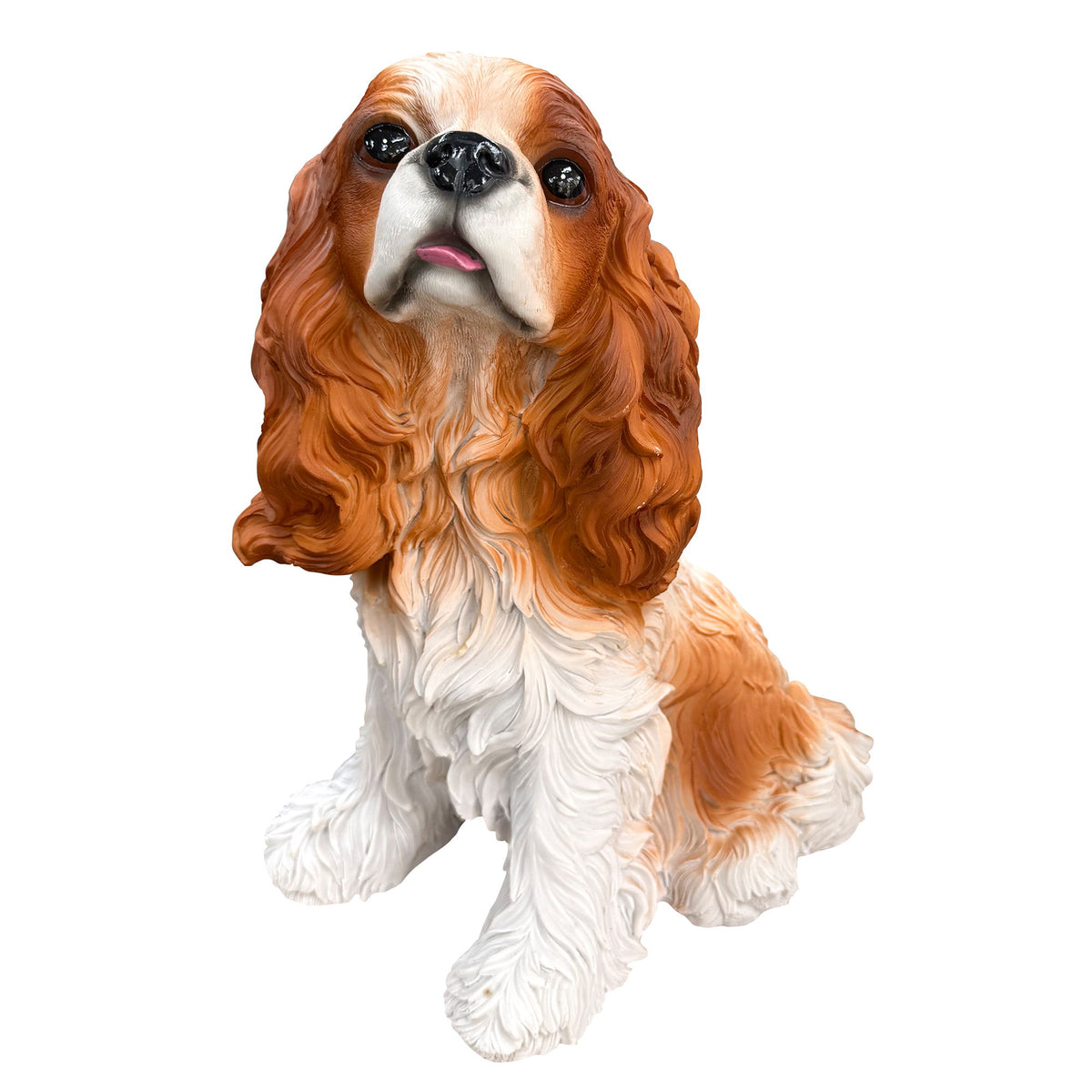 Charlie The Beagle Garden Statue, Outdoor Ornament - Brown / Antique White