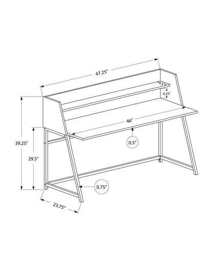 Computer Desk For Home Office, Laptop, Storage Shelves - Gray
