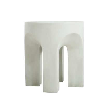 Outdoor Round Top Side Table / End Table, Living Room Accent Table - Antique White