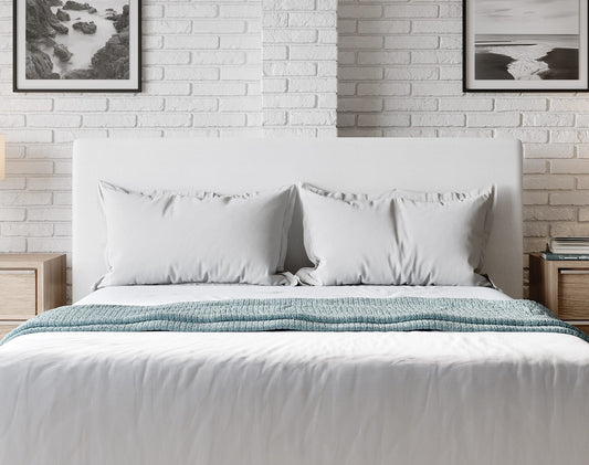 One - Queen Upholstered Modern Headboard - Pearl
