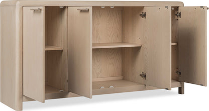 Liv - Four Door Ash Wood Sideboard - White Sand