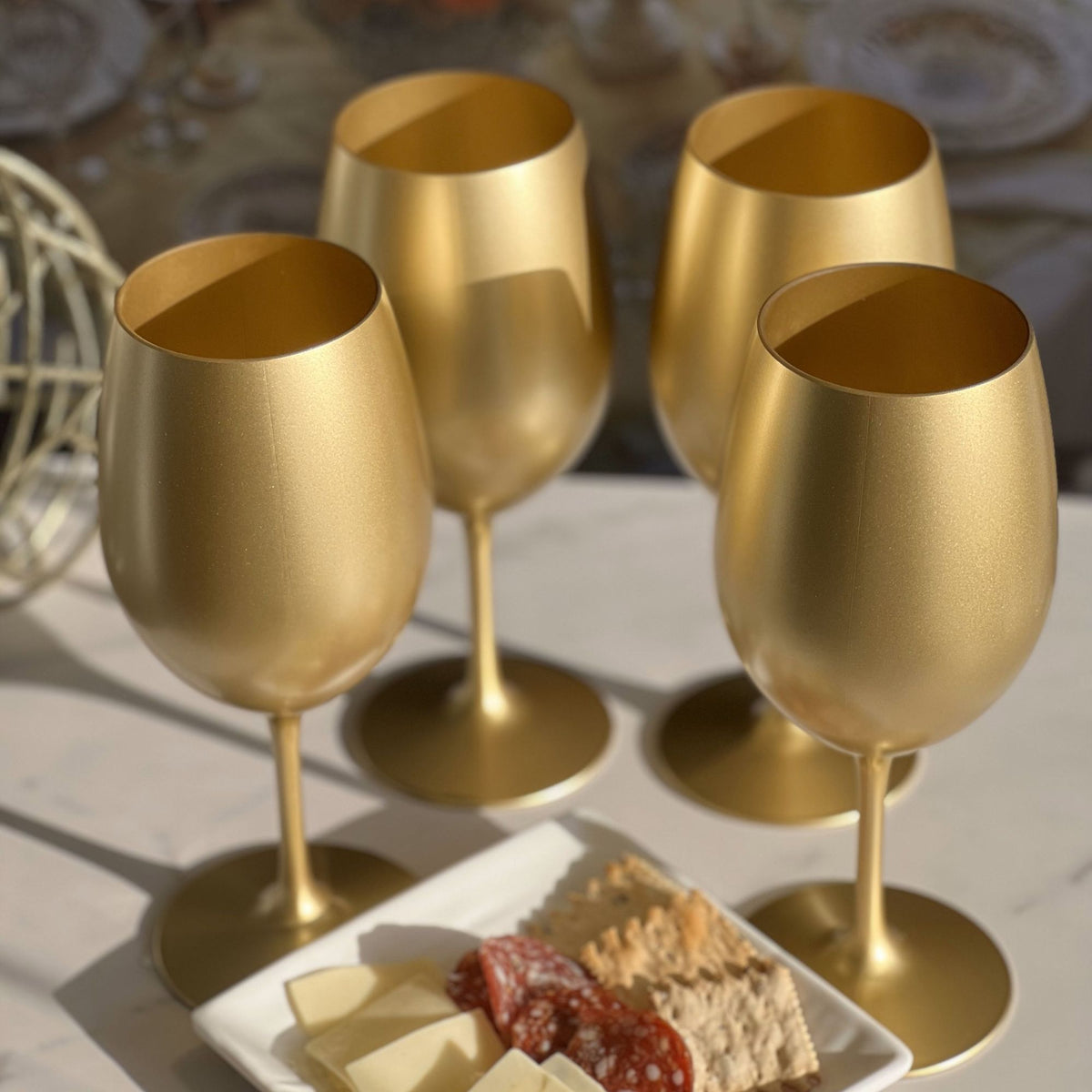 Leadingware Tritan Hammer Plastic Wine Glasses (Set of 4)