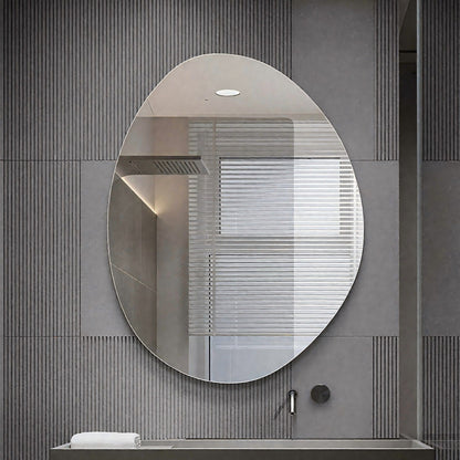 Asymmetrical Bathroom Wall Mirror - Silver