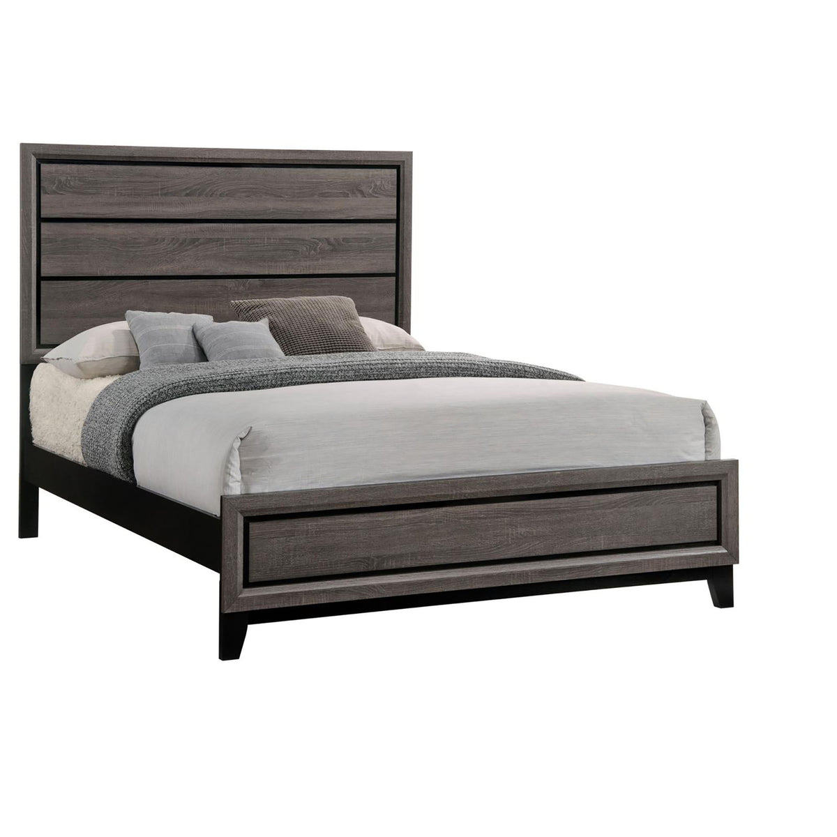 Queen Panel Bed Accents - Gray