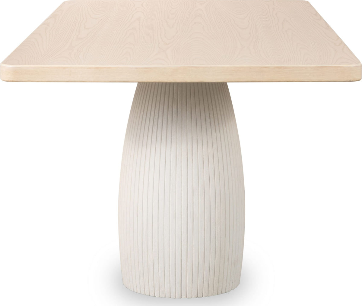 Zinnia - Plaster Base Wood Top Dining Table - White Sand And Ivory