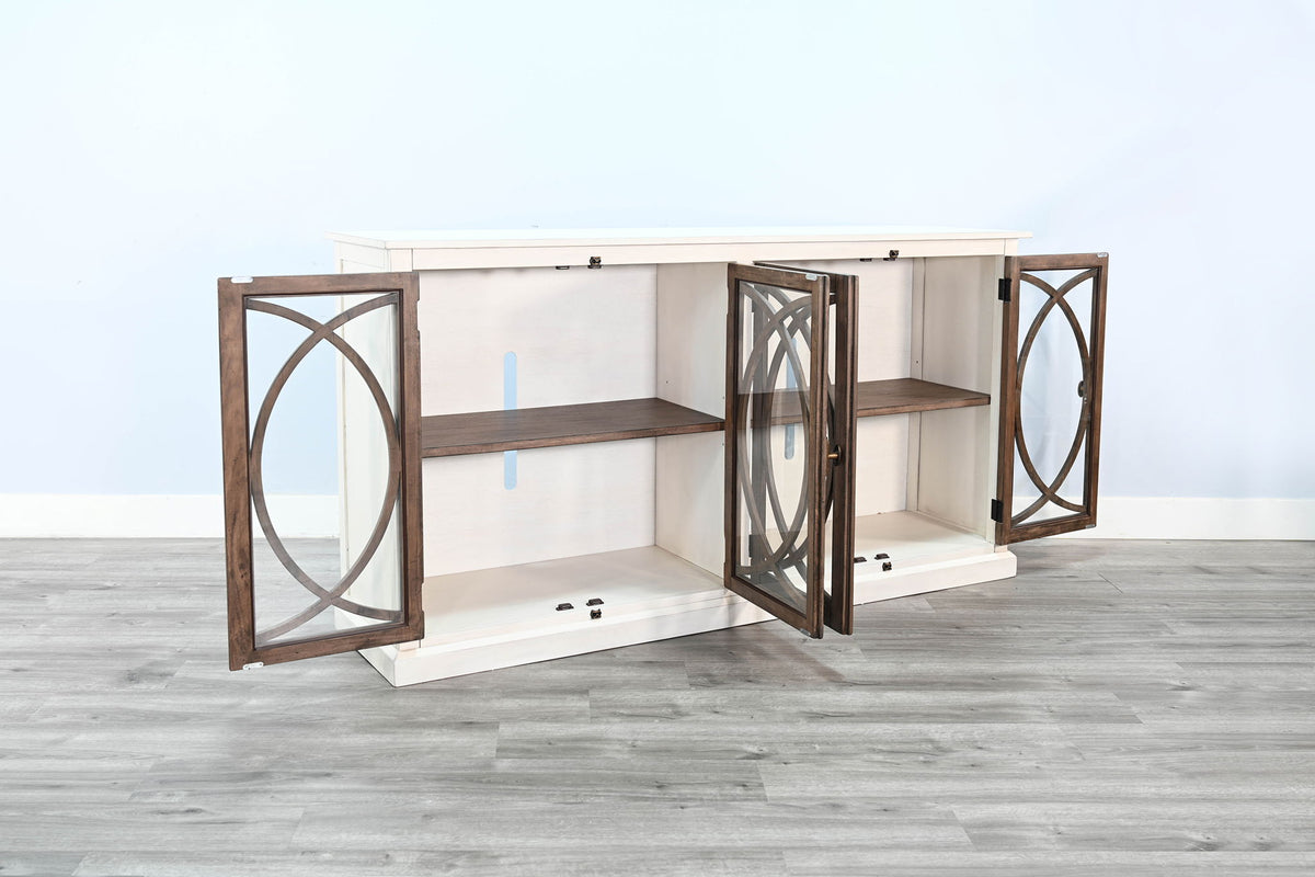 78" Media Console - Buckskin / Marble White