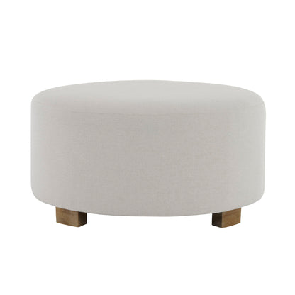 Round Ottoman, Minimalist Footstool - White