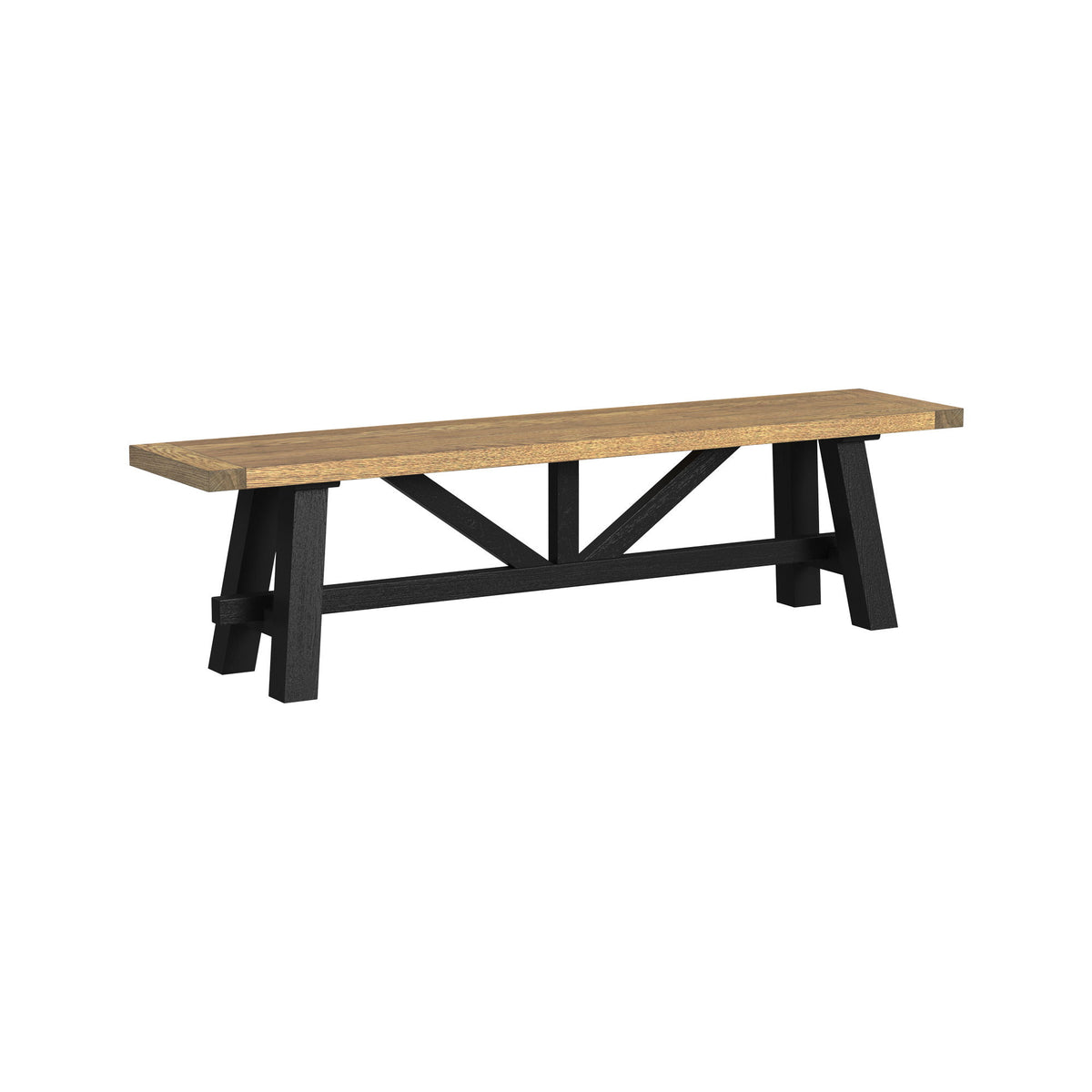 Hendricks - Dining Bench - Rustic Wheat / Raven