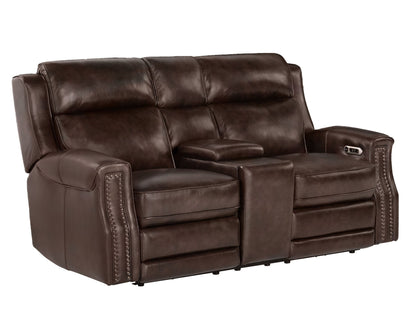 Hensley - Leather Power Reclining Sofa And Loveseat - Smooth Espresso