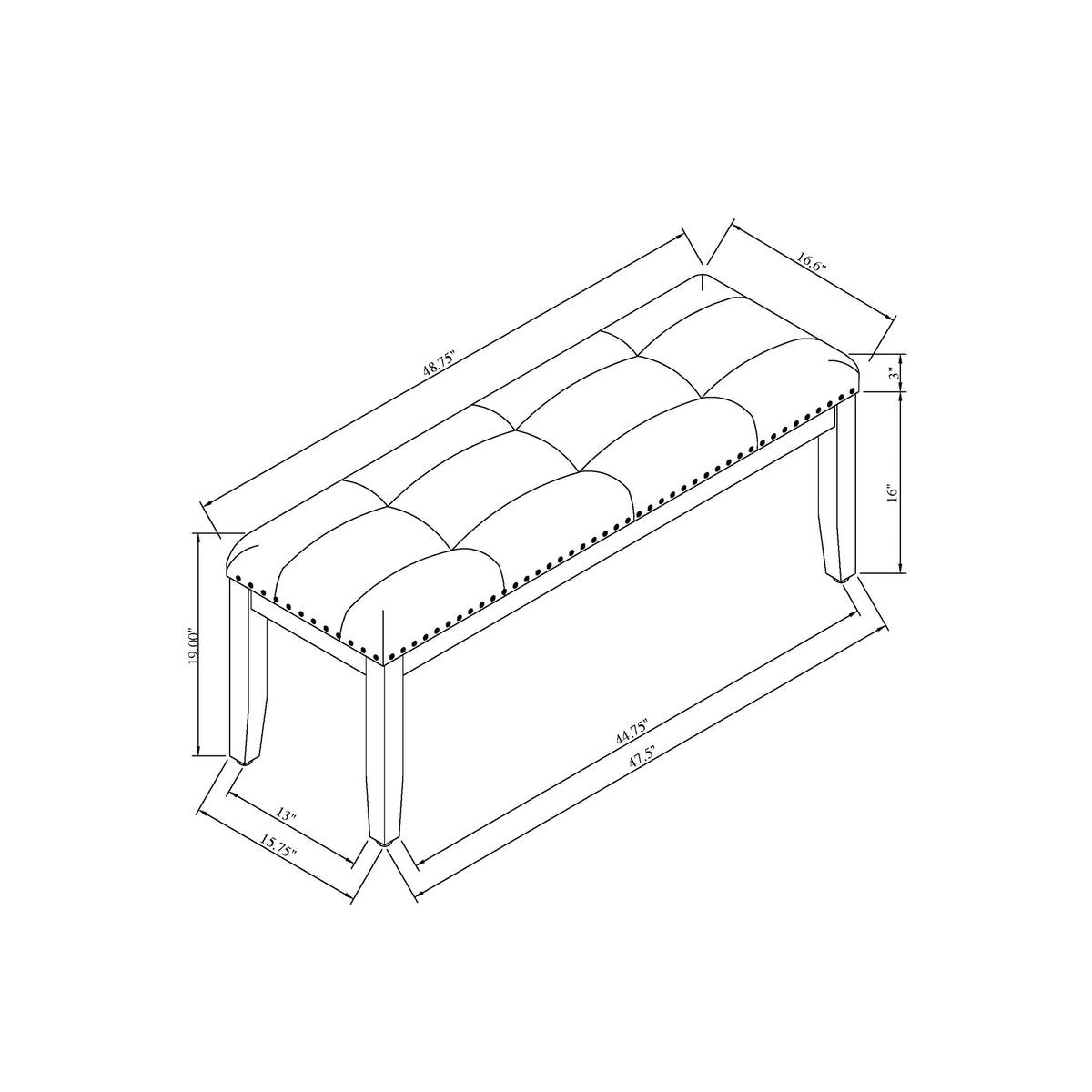Oceanic - Dining Bench - Gray