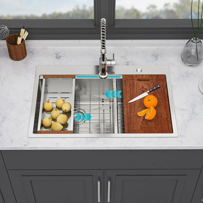 Topmount Drop In Kitchen Sink With Double Bowl Design