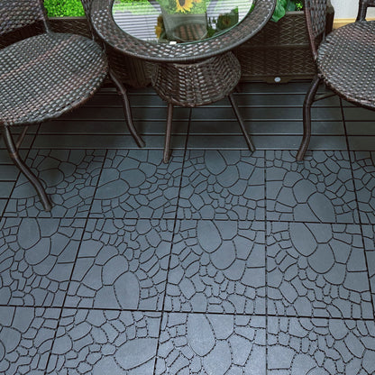 Stone Texture Patio Deck Tiles, Diy Module Interlocking Decking Floor Tiles