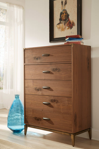 Adler - Five Drawer Chest - Natural Walnut (2024)