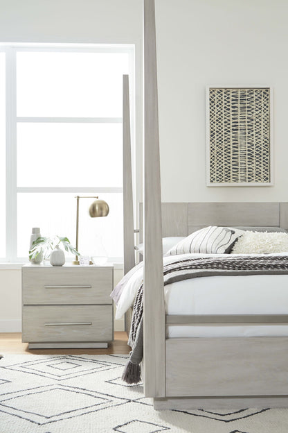 Destination - Two Drawer Nightstand - Cotton Gray