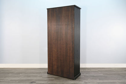 Elena - Tall Wood Cabinet With Arched Glass Doors