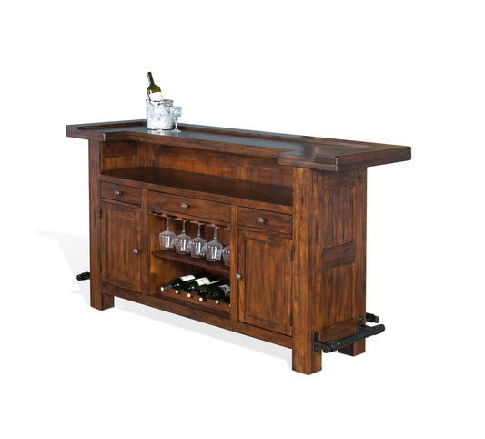 Tuscany - Farmhouse Wood Home Bar - Vintage Mocha