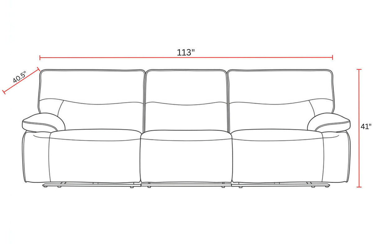 Lucius - 3 Piece Modular Zero Gravity Power Reclining Sofa - Gellar Marble