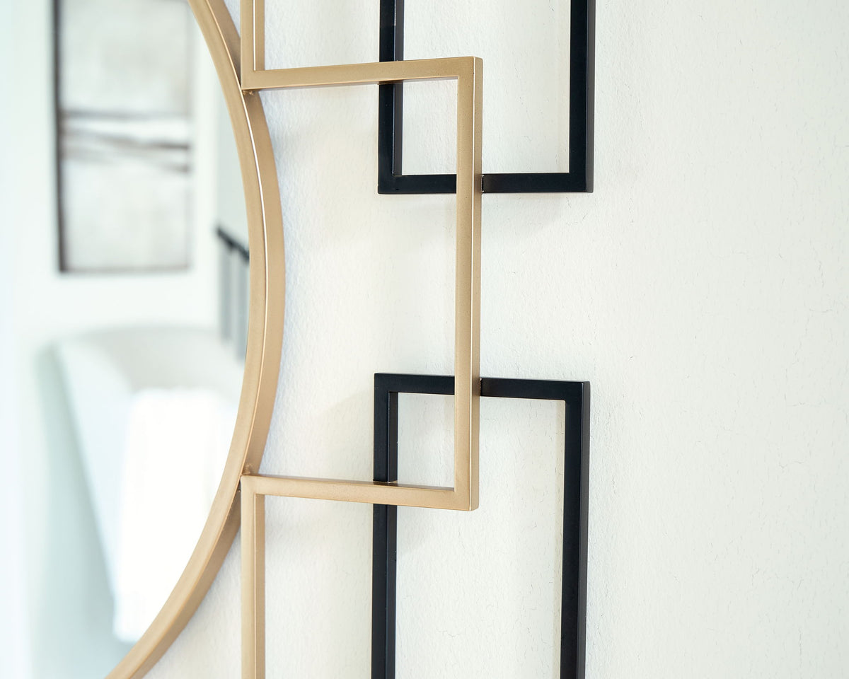 Oceanal - Accent Mirror - Black / Gold Finish