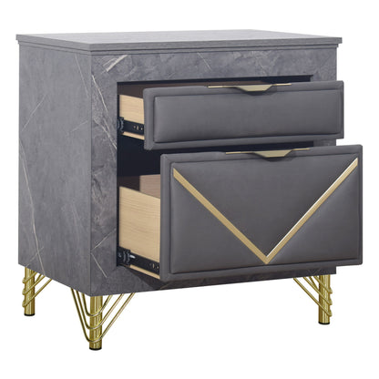 Symmetry - 2 Drawer Nightstand - Charcoal