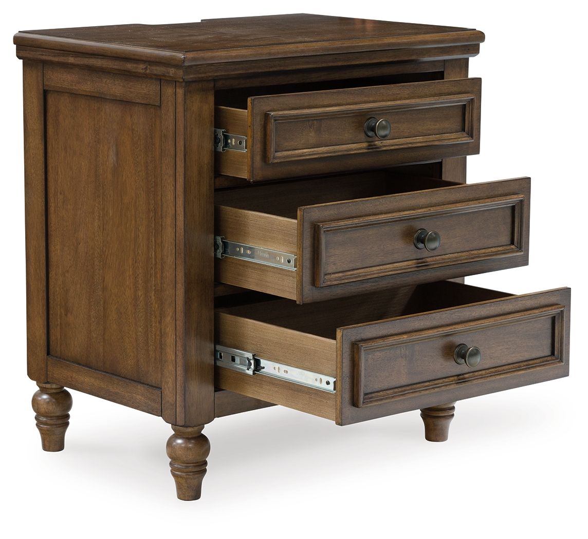 Sturlayne - Three Drawer Night Stand - Brown