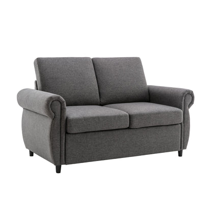 Pull Out Sofa Bed Loveseat Sleeper With Twin Size Memory Mattress With Two USB Ports For Living Room Spaces
