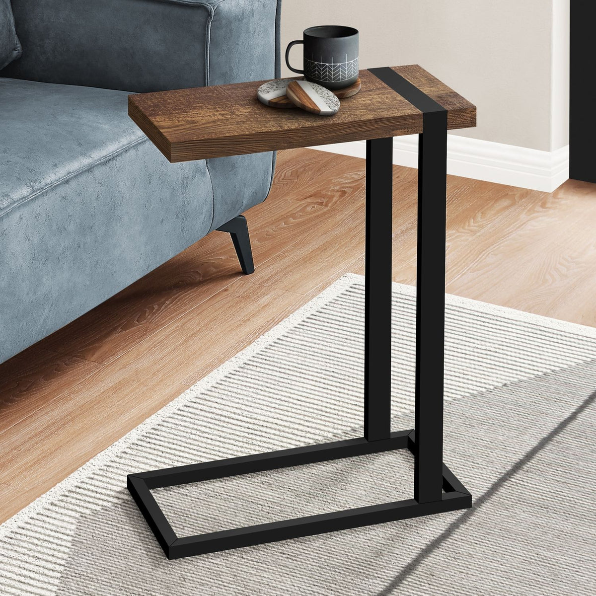 Accent Table, C - Shaped, Contemporary & Modern Stylish Design