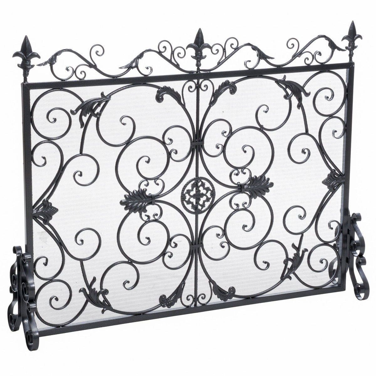 Darcie - Wrought Fireplace Screen, Ornate Design