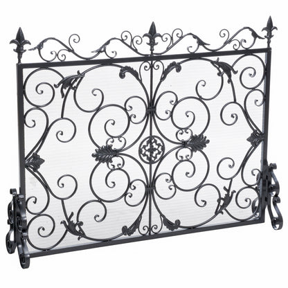 Darcie - Wrought Fireplace Screen, Ornate Design