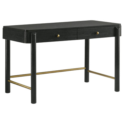 Anser - 2 Drawer Vanity Desk Makeup Table Rounded Design - Black