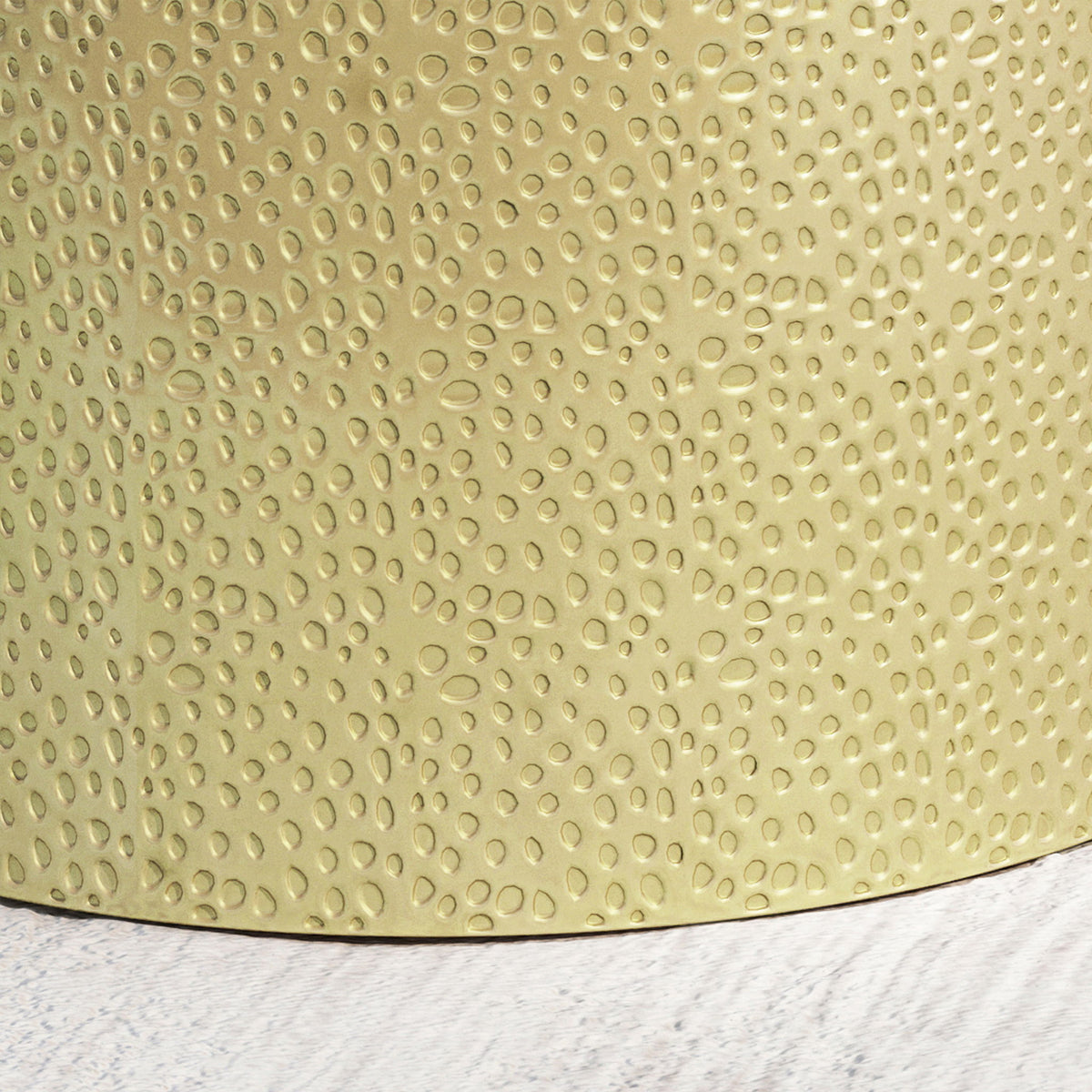 Modern Round Accent Table With Hammered Surface