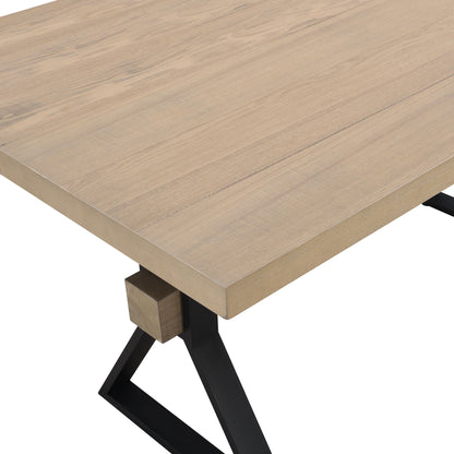 Elevated - Farmhouse Dining Table With X Shaped Legs - Light Ash