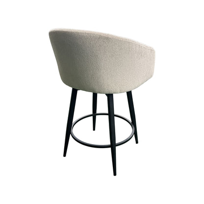 Metal Base Barstools - Barstool With Barrel Seat - Champagne