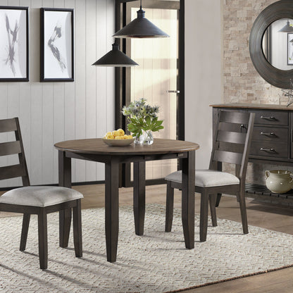 Beacon - Round Drop Leaf - Charcoal / Walnut