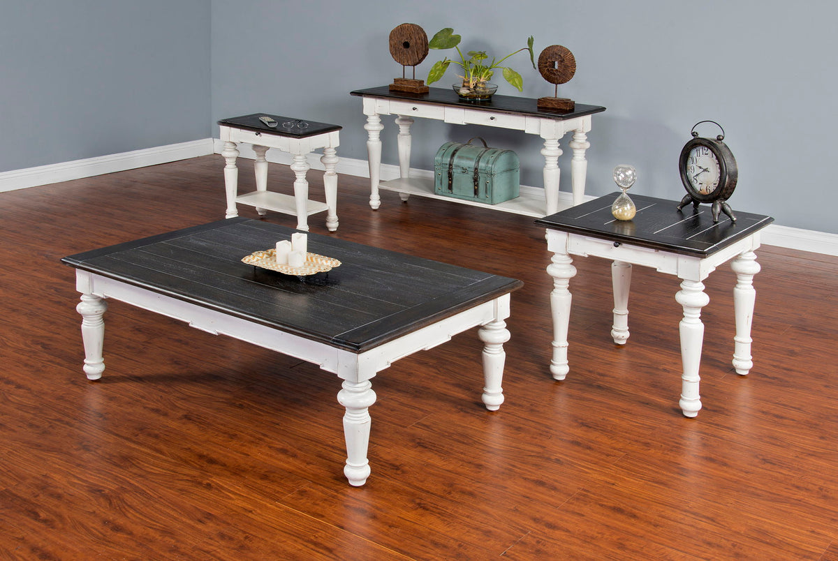 Carriage House - Coffee Table - Cottage White / Europen Dark