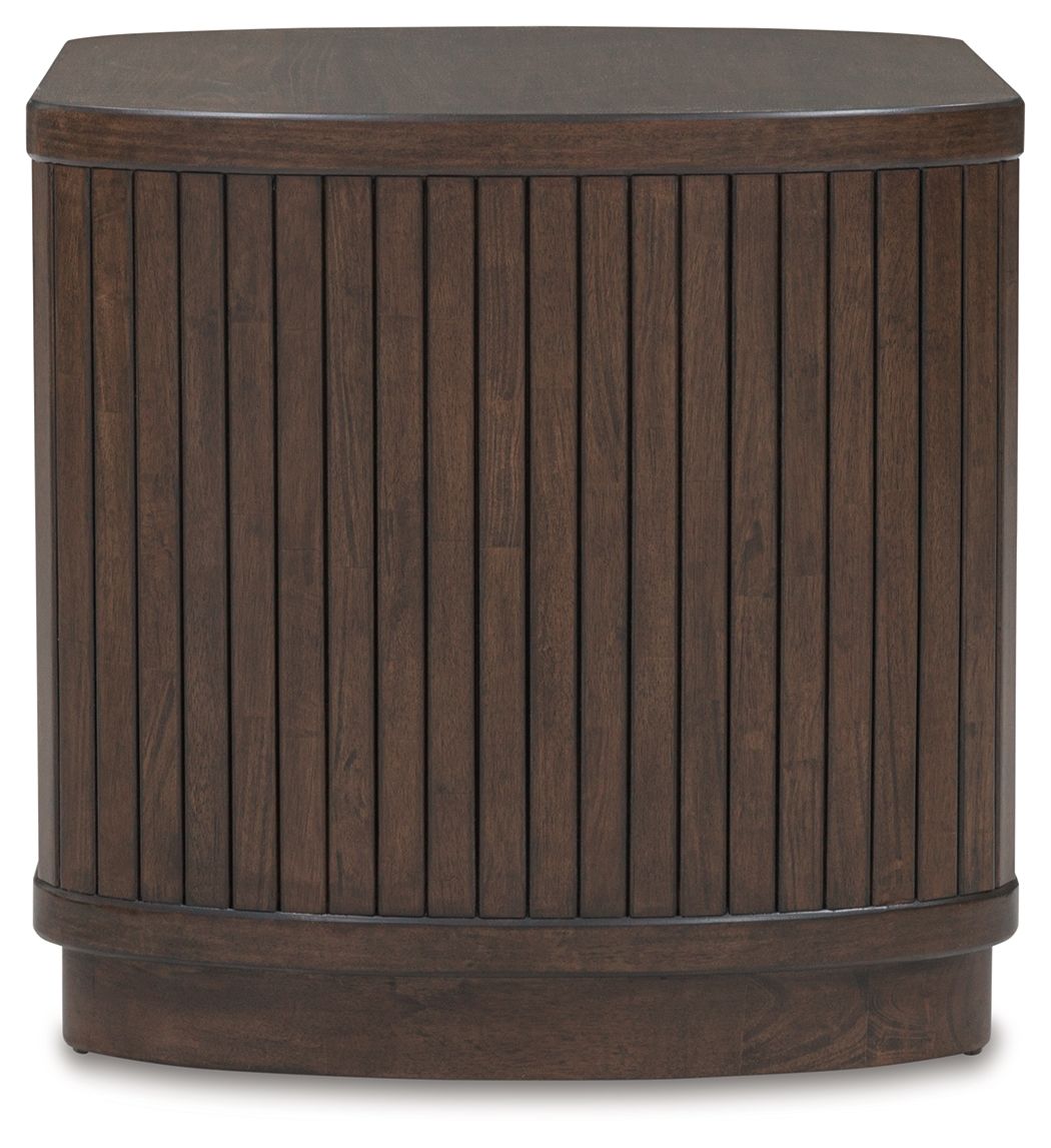 Korestone - Square End Table - Dark Brown
