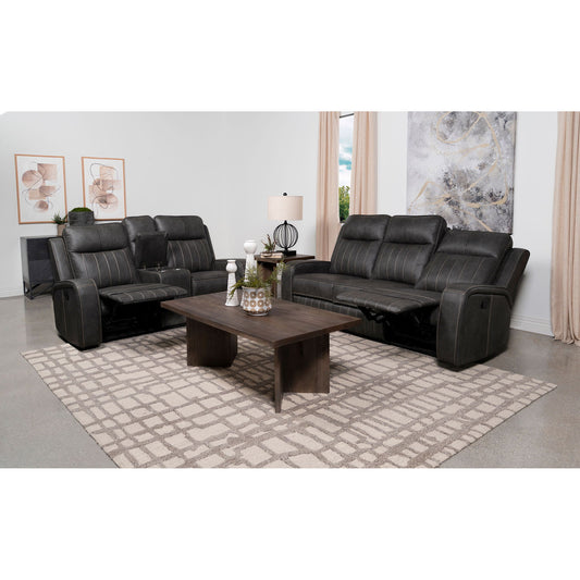 Forrest - 2 Piece Motion Reclining Sofa Set - Gray