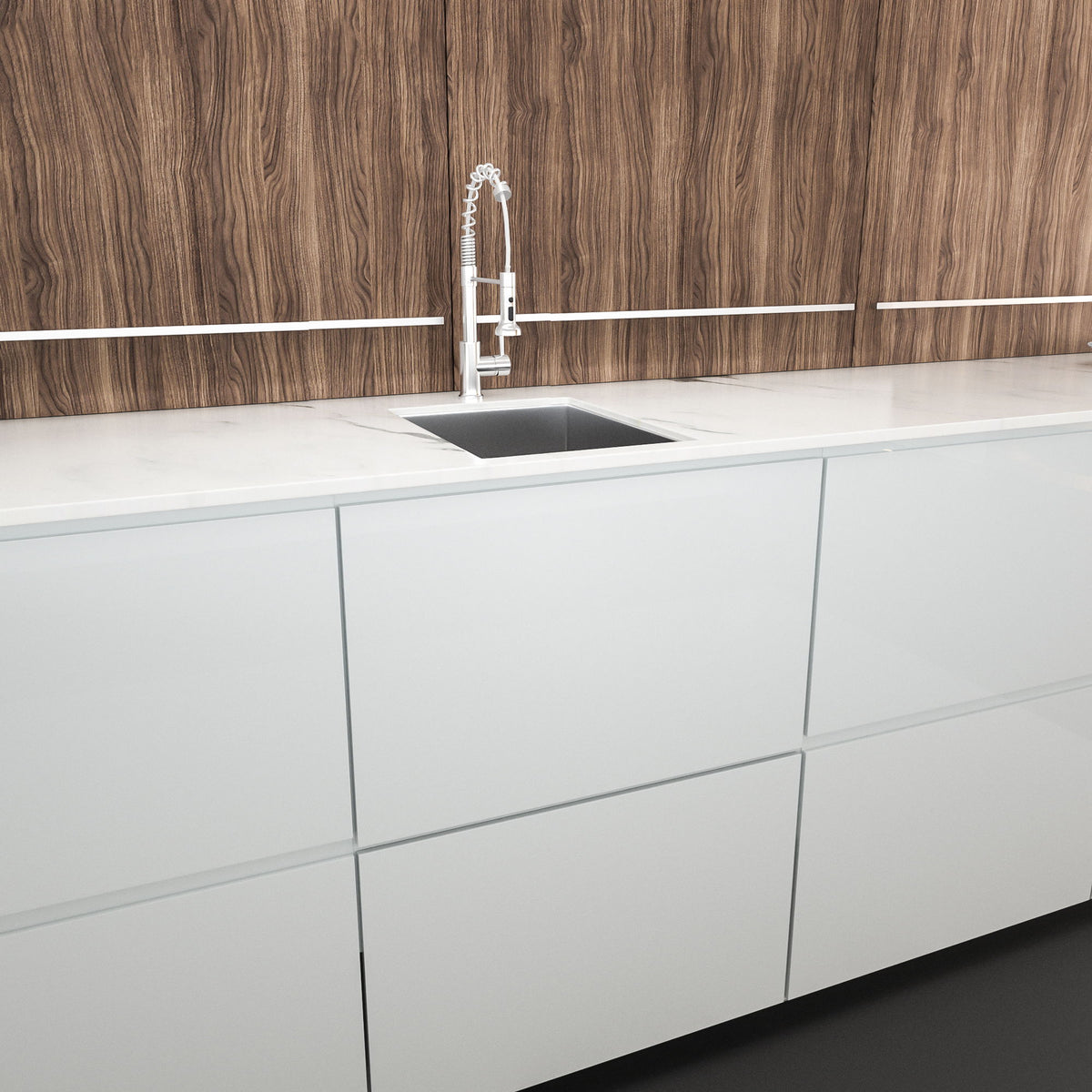 Modern Style Undermount Sink With Stainless Steel, Deep Single Bowl
