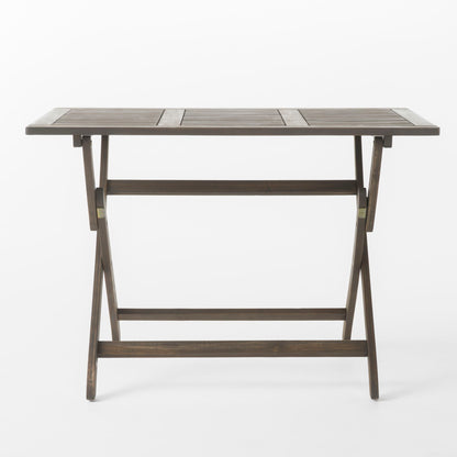Blissique - Outdoor Foldable Wood Dining Table With Slat Design