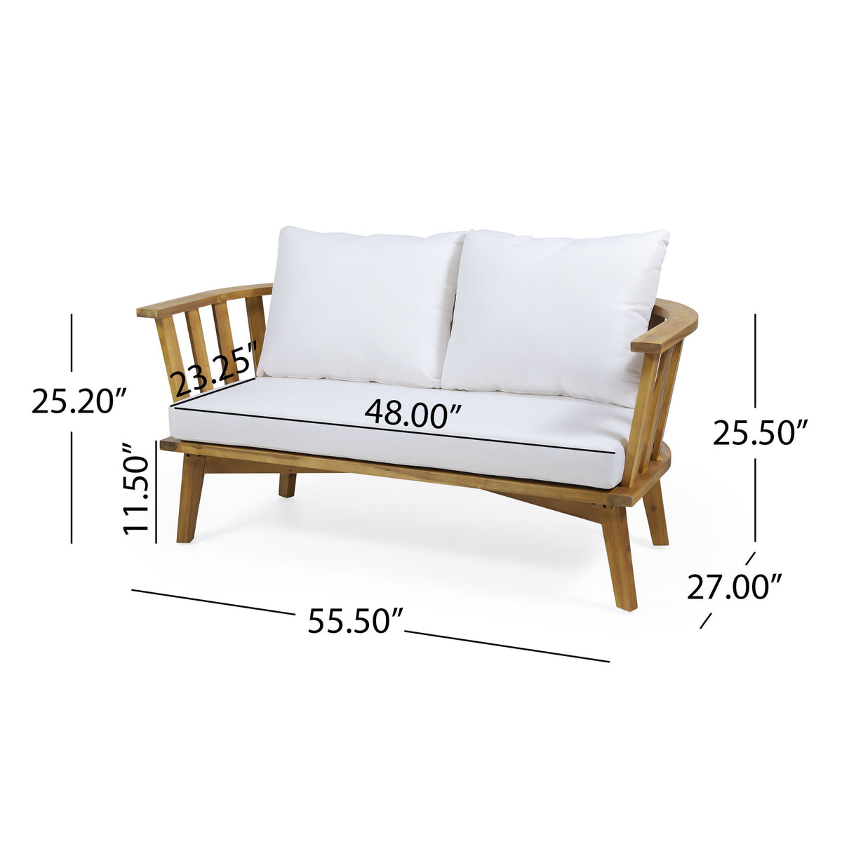 Patio Furniture Set, Outdoor Acacia Wood Patio Club Chair With Table