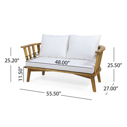 Patio Furniture Set, Outdoor Acacia Wood Patio Club Chair With Table